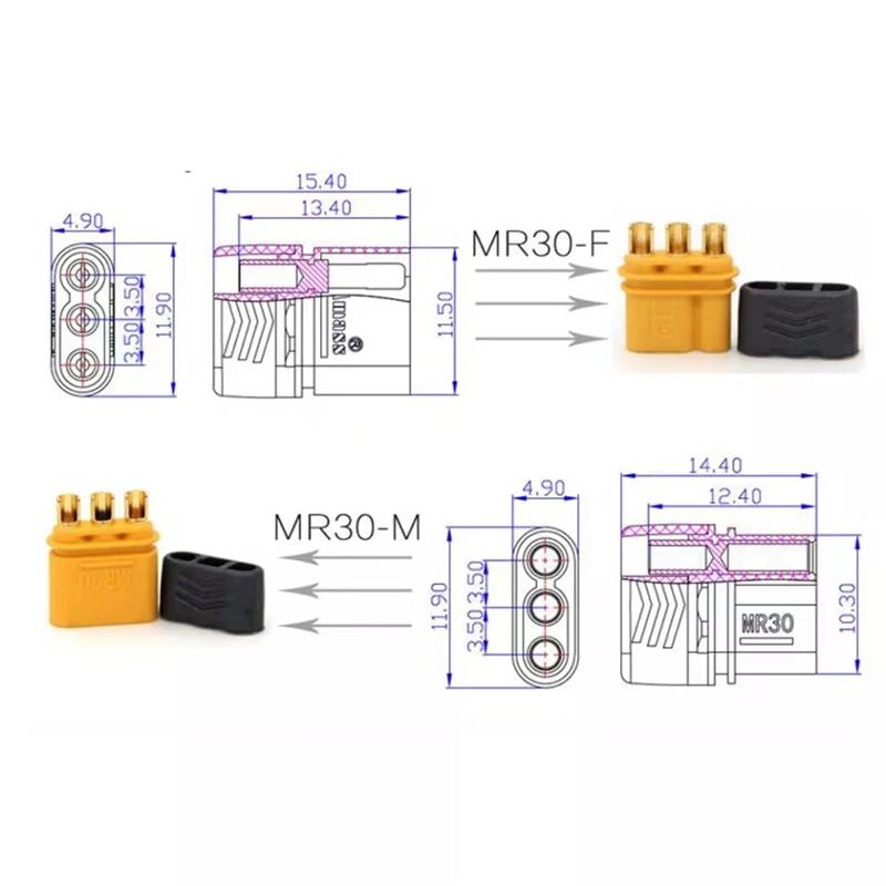 MR30 Amass Connector with Protector - 5M/5F