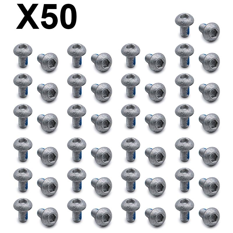 Parafuso prateado M5x10 para discos de freio - 50 unid 