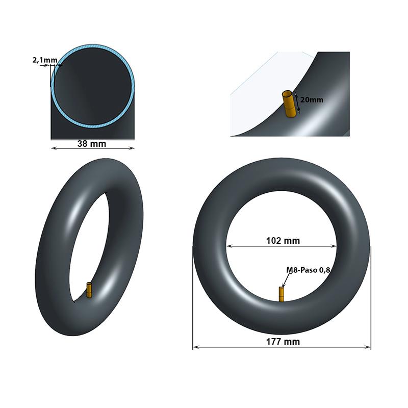 Cámara de aire recta 200x50 [Ewheel]