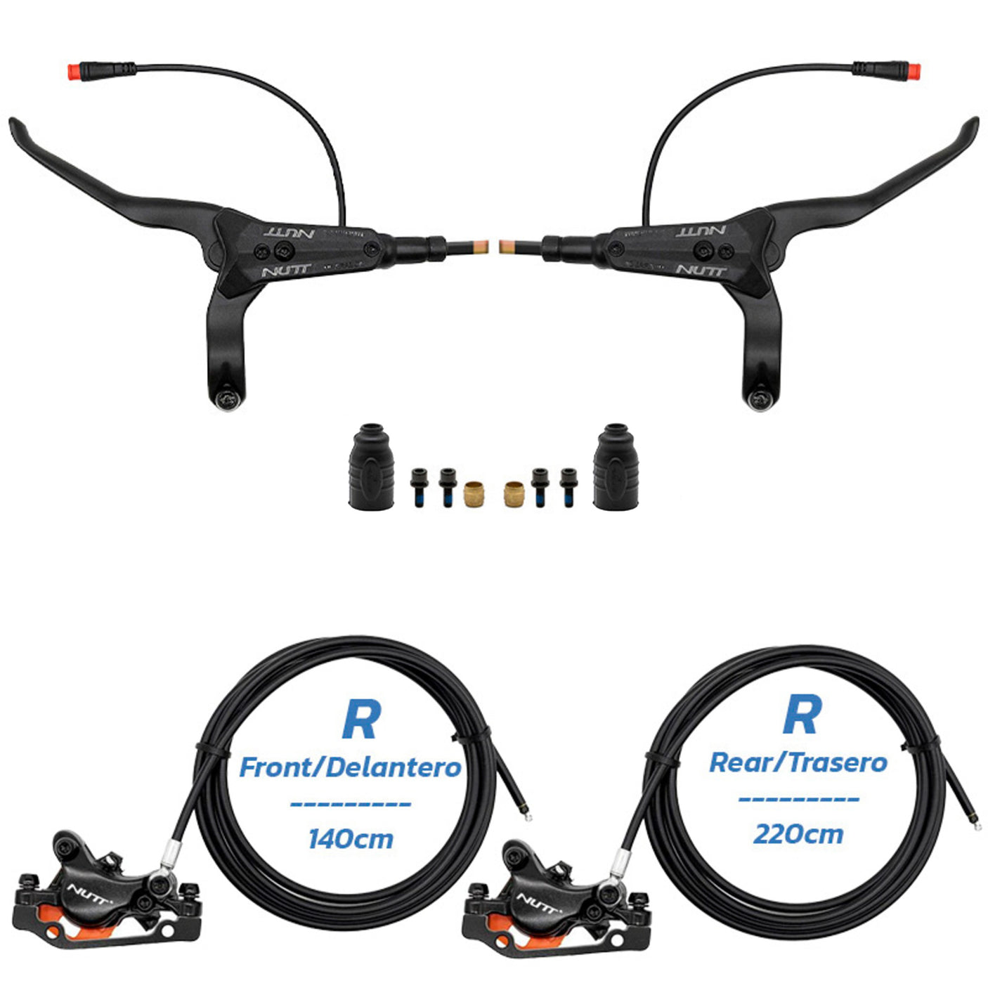 Black Hydraulic Brake Kit A5-D Front R Rear R [NUTT]