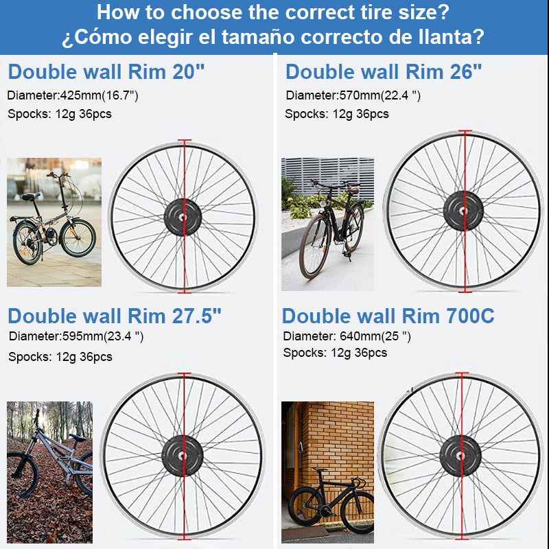 Motor 36V 250W para bicicleta-eletrica Jante 700C (Inclui pneu) 