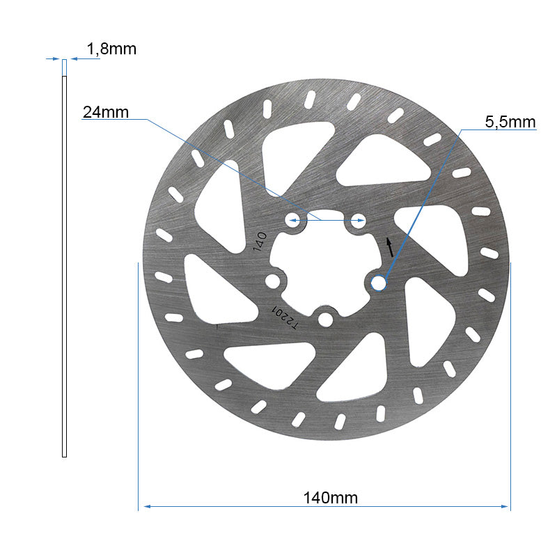 Scheibe Bremsscheibe für Mi4 - 140mm - 5H 