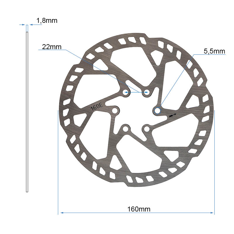 Disco de freno EWD004 - 160mm (2,3mm de grosor)