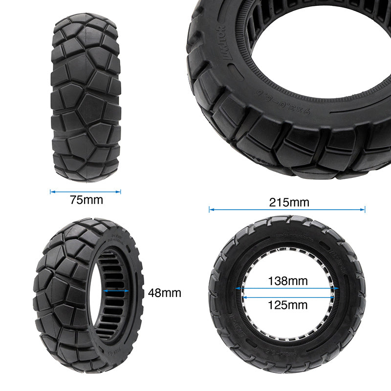 Roda maciça 9x3-5,5 linha preta [Amitor]