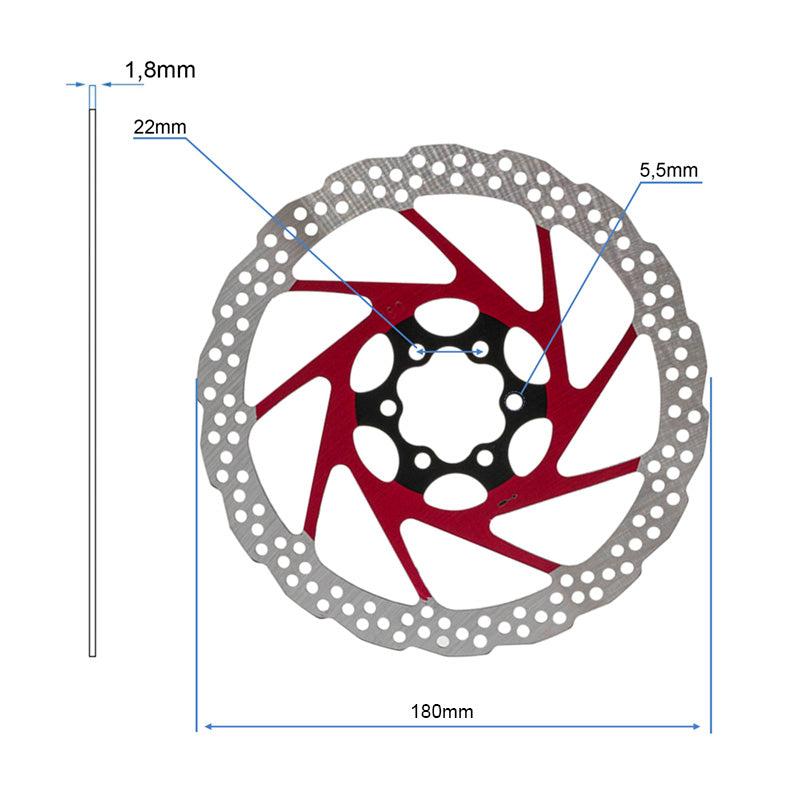 Disco freno V2 6H 180mm