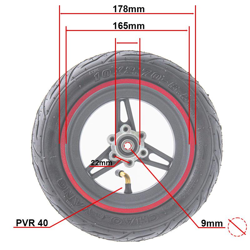 Llanta 6,5"/B50 roja para Smartgyro y Zwheel