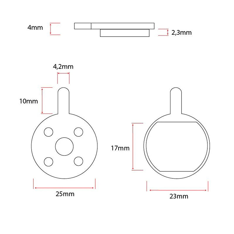 Plaquette de frein ronde CT008 avec ergot [Ewheel]