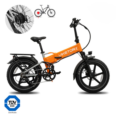 BRAVE - Fatbike plegable - Naranja/Gris